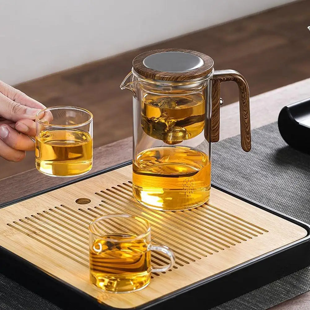 Magnetic Switch Glass Tea Separator Pot