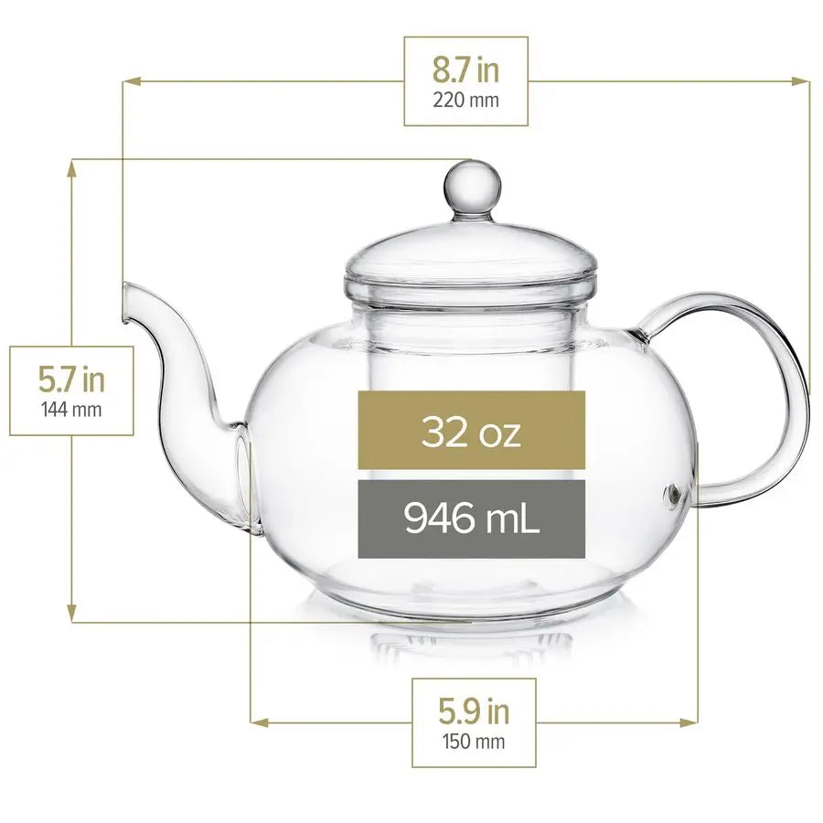 Heatproof Glass Teapot Set (32oz)