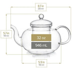 Heatproof Glass Teapot Set (32oz)