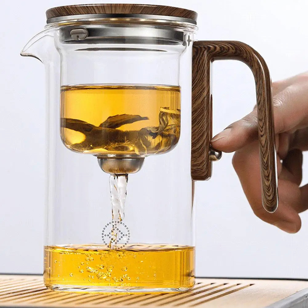 Magnetic Switch Glass Tea Separator Pot