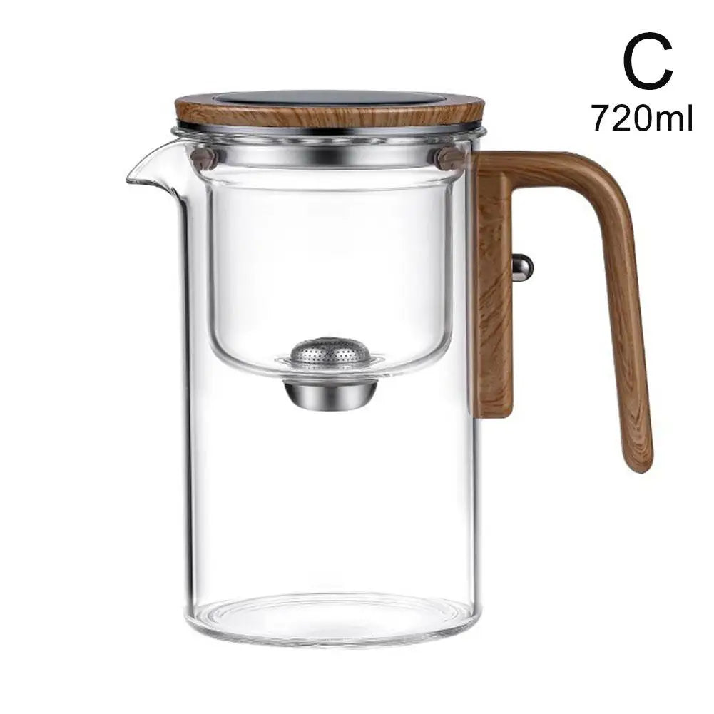 Magnetic Switch Glass Tea Separator Pot
