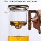 Magnetic Switch Glass Tea Separator Pot